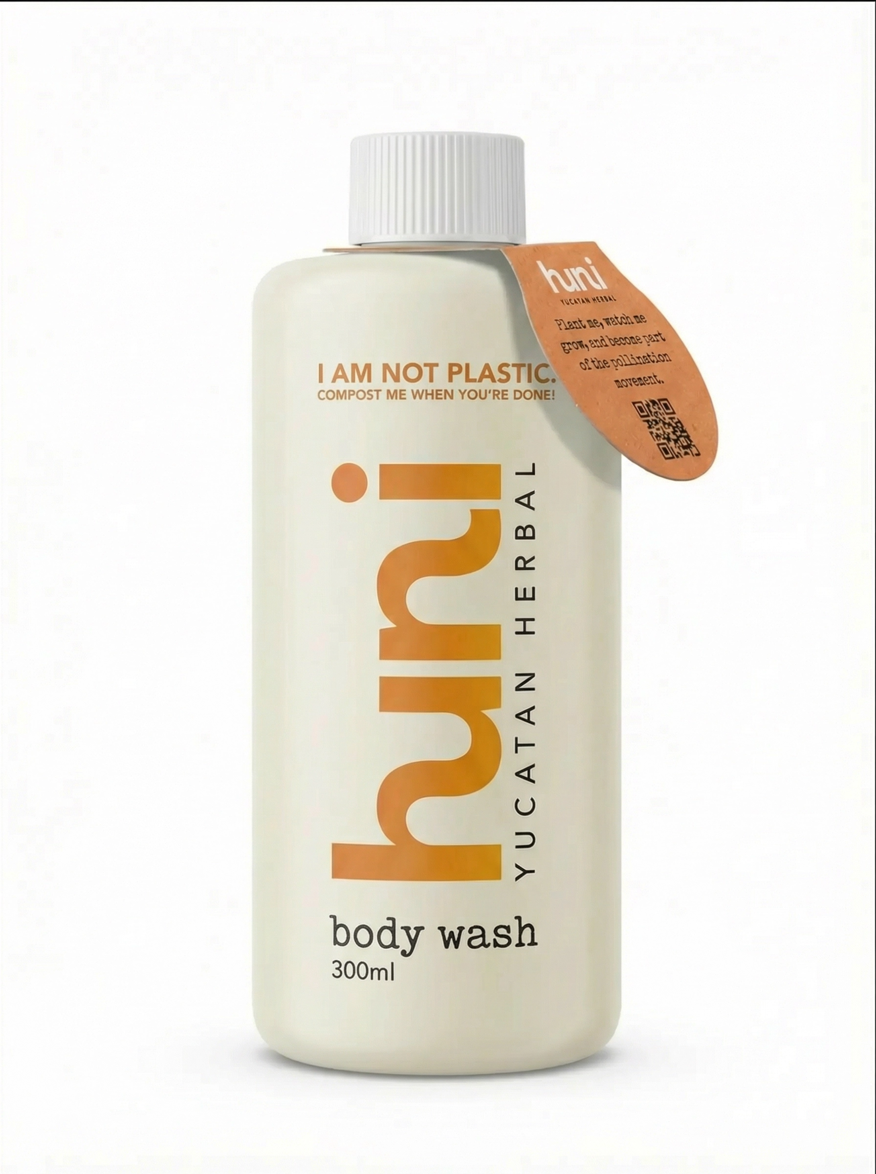 Huni Body Wash — compostable bottle with Mayan honey formula