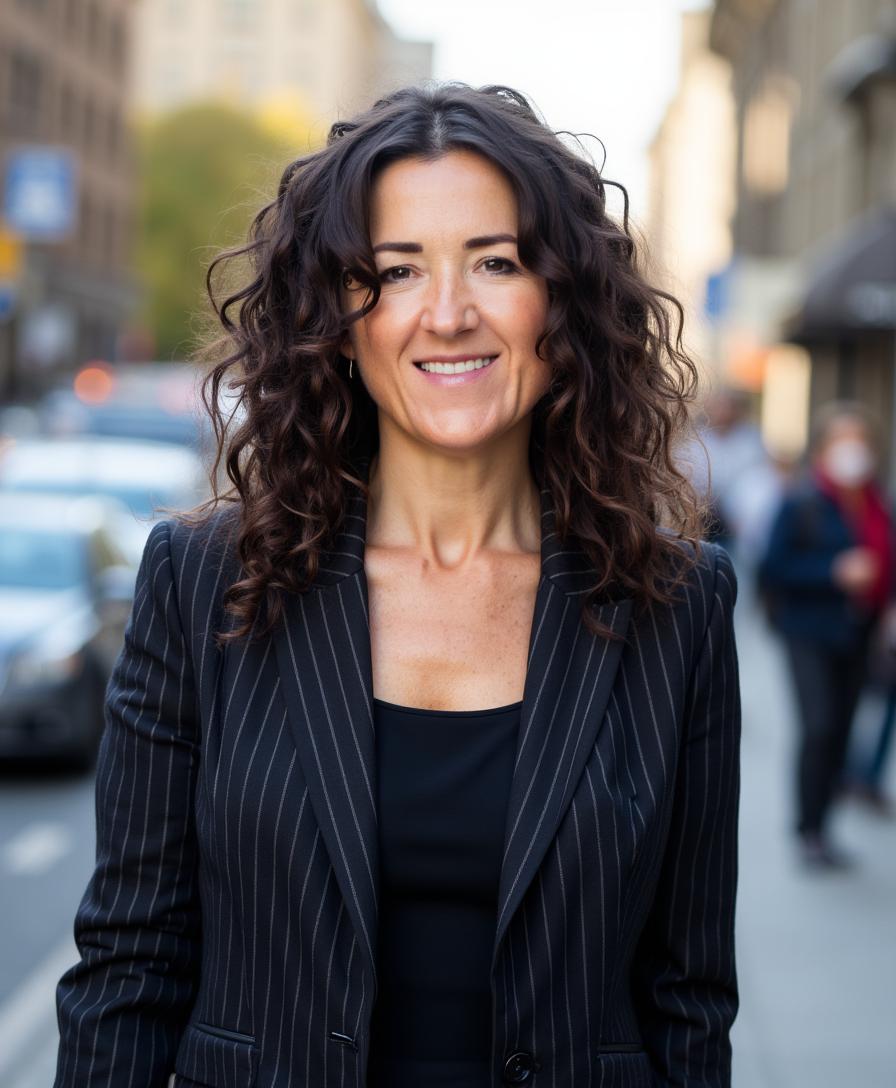 Remote headshot example — professionally directed by Polly Sheldon