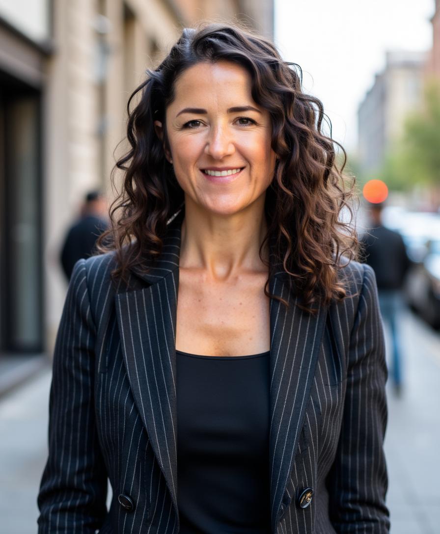 Professional headshot by Polly Sheldon — natural outdoor setting